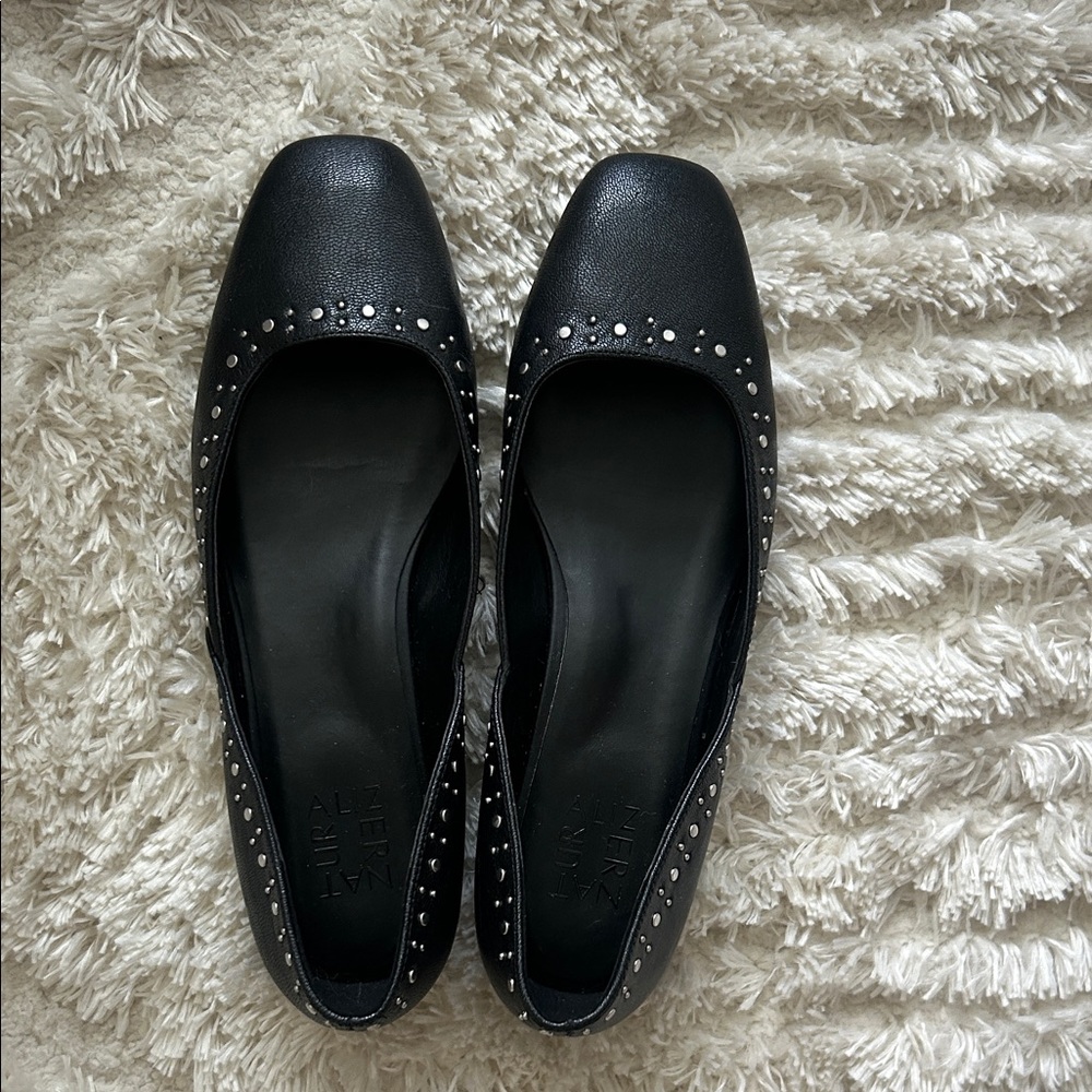 Black Studded Women's Flats